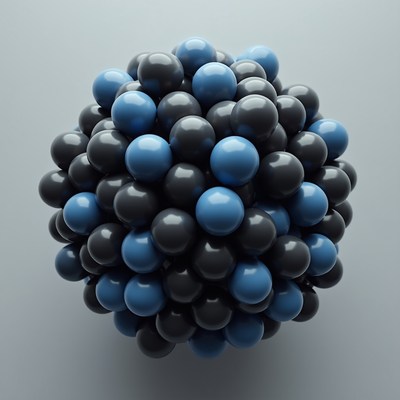 Cluster of Blue and Black Balloons