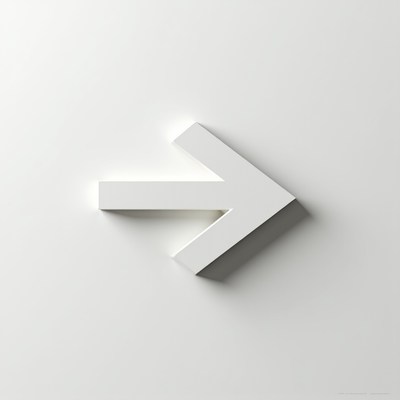 3D White Right Arrow