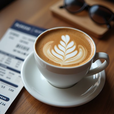 Latte with heart latte art