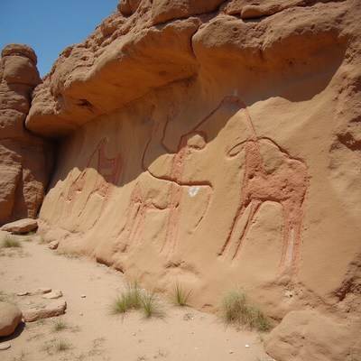 Ancient Rock Art Giraffes