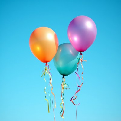 Colorful Balloons on Blue Background