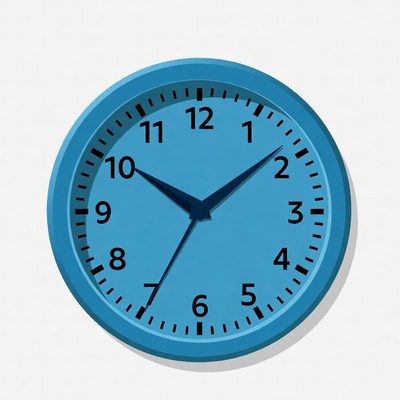 Blue Wall Clock Illustration