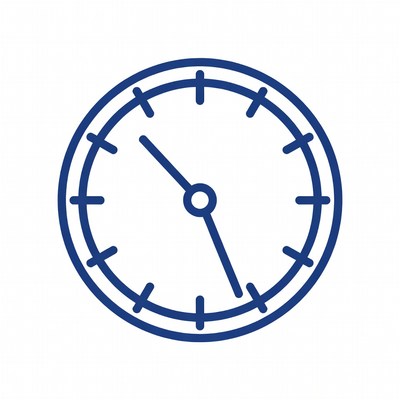 Blue Line Art Clock