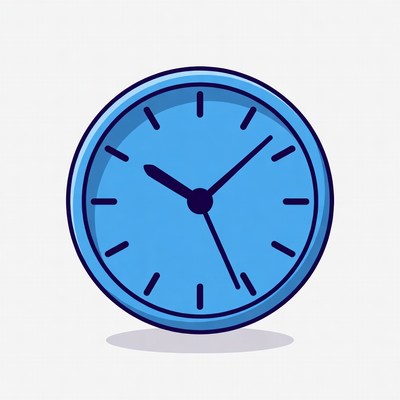 Blue Cartoon Wall Clock