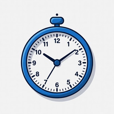 Blue Stopwatch at 12 O'Clock