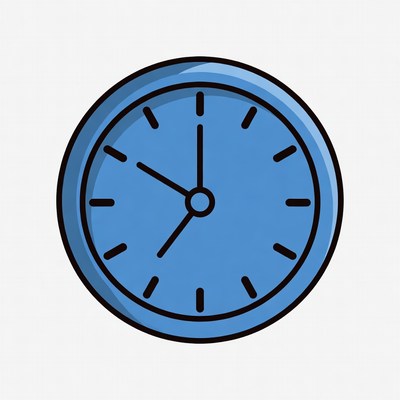 Blue Cartoon Clock