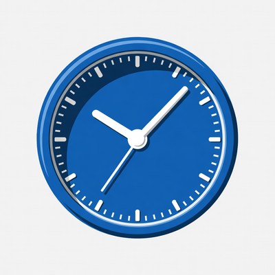 Blue analog clock illustration