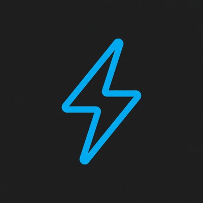 Blue Lightning Bolt Icon