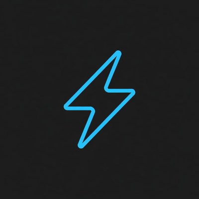 Blue Lightning Bolt Icon