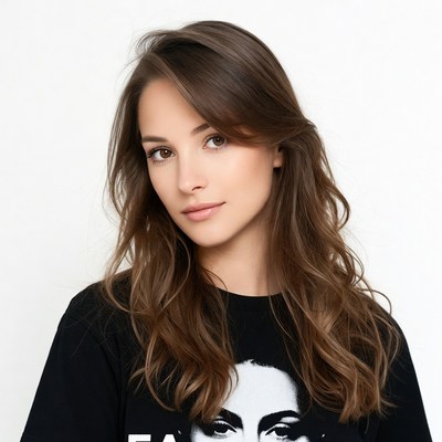 Woman wearing black Frida Kahlo t-shirt