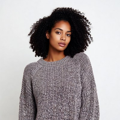 African-American woman with curly hair