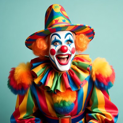 Clown smiling with red nose