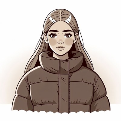 Blonde woman in puffer jacket