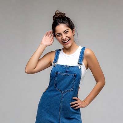 Woman listening with hand to ear