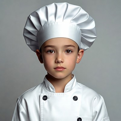 Boy wearing chef uniform