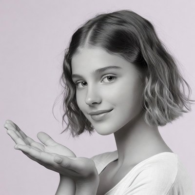 Teen girl blowing kiss hand gesture