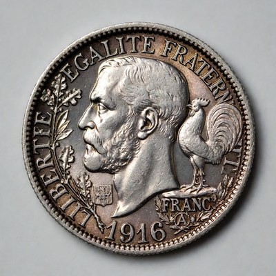 1916 French Silver Franc Coin