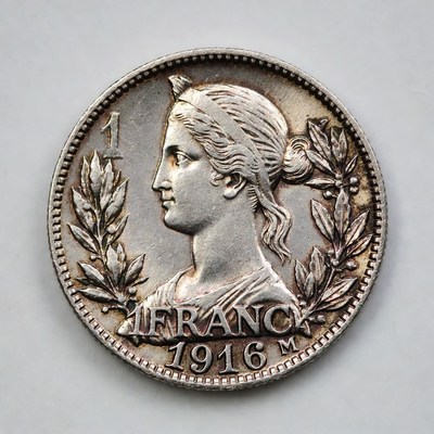 1916 French 1 Franc Coin