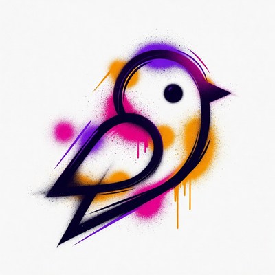 Colorful Spray Paint Bird Illustration