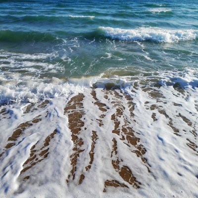 Ocean Waves Crashing on Sandy Beach