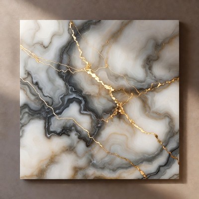 White Marble with Gold Veins