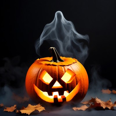 Jack-o'-lantern with Ghost