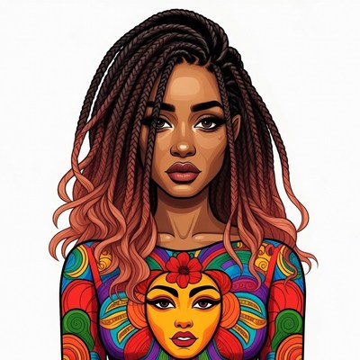 African-American woman with box braids