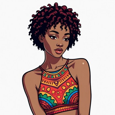 African-American woman in colorful top