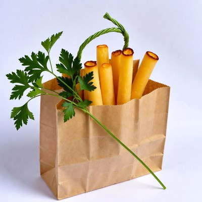 Cheese Sticks in Paper Bag with Parsley