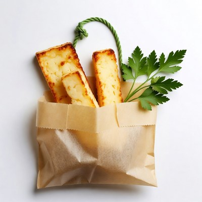 Halloumi Cheese Sticks in Paper Bag