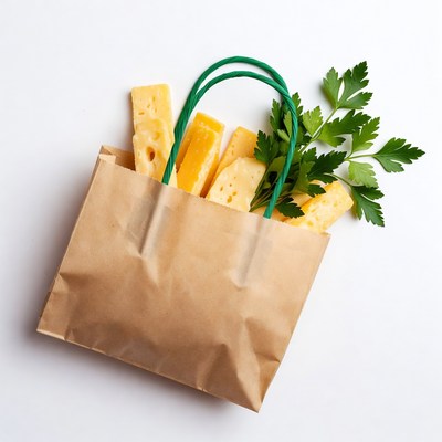 Swiss Cheese Sticks in Brown Paper Bag
