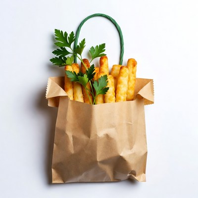 French Fries in Paper Bag