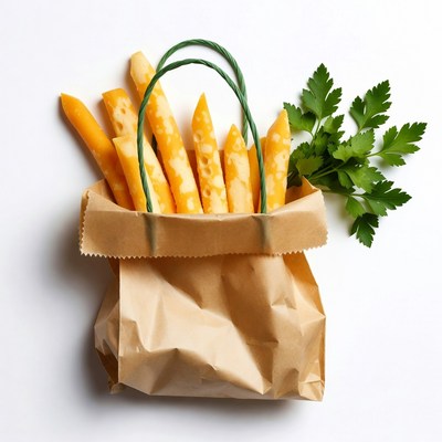 Cheese sticks in paper bag