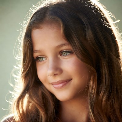 Smiling girl with brown hair