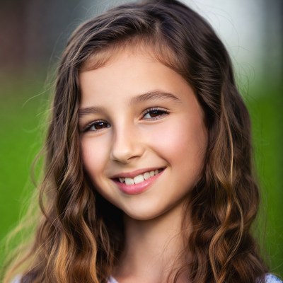Smiling girl with brown hair