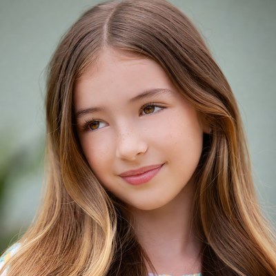 Smiling girl with brown hair
