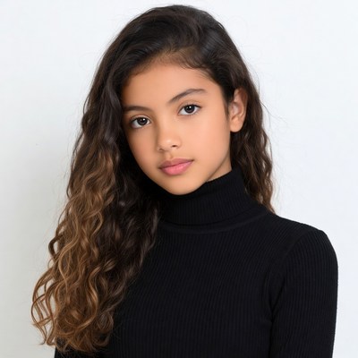 Young girl with curly hair
