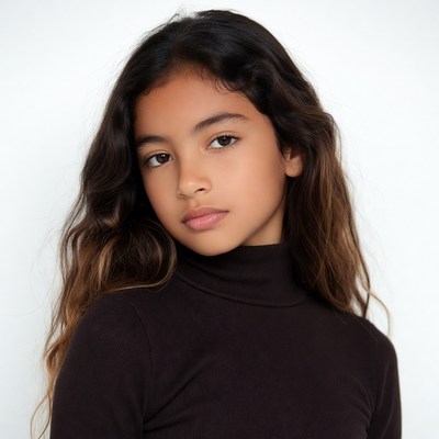 Young girl with wavy brown hair