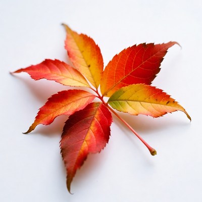 Red Maple Leaf on White Background
