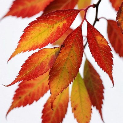 Autumn red maple leaves