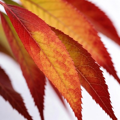 Autumn Red Sumac Leaves