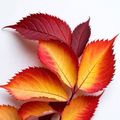 Autumn red and orange leaves