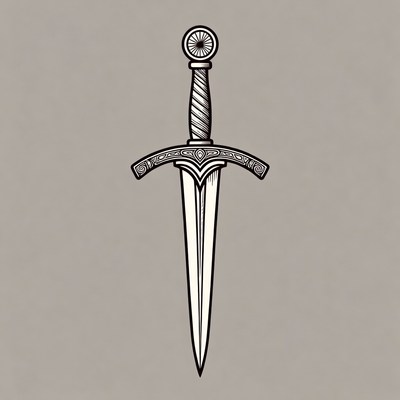 Ornate Medieval Sword Illustration