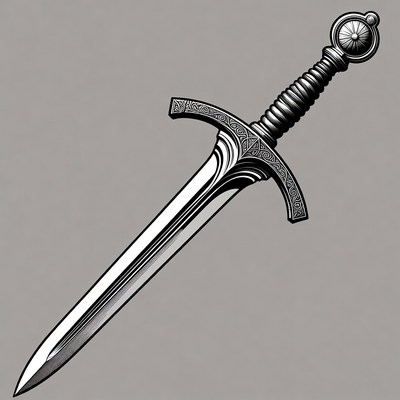 Ornate Medieval Sword Illustration