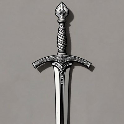 Ornate Medieval Sword Illustration