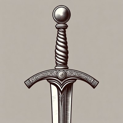 Ornate Medieval Sword Illustration