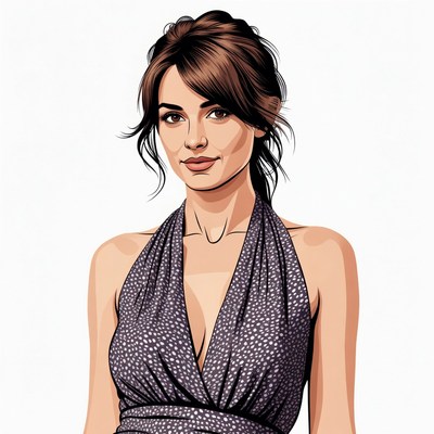 Beautiful woman in halter top dress