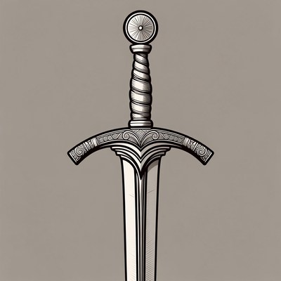 Ornate Medieval Sword Illustration