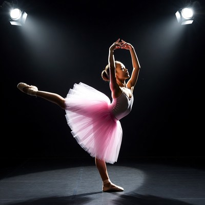 African-American girl ballet pose