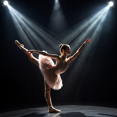 Girl doing ballet splits pose